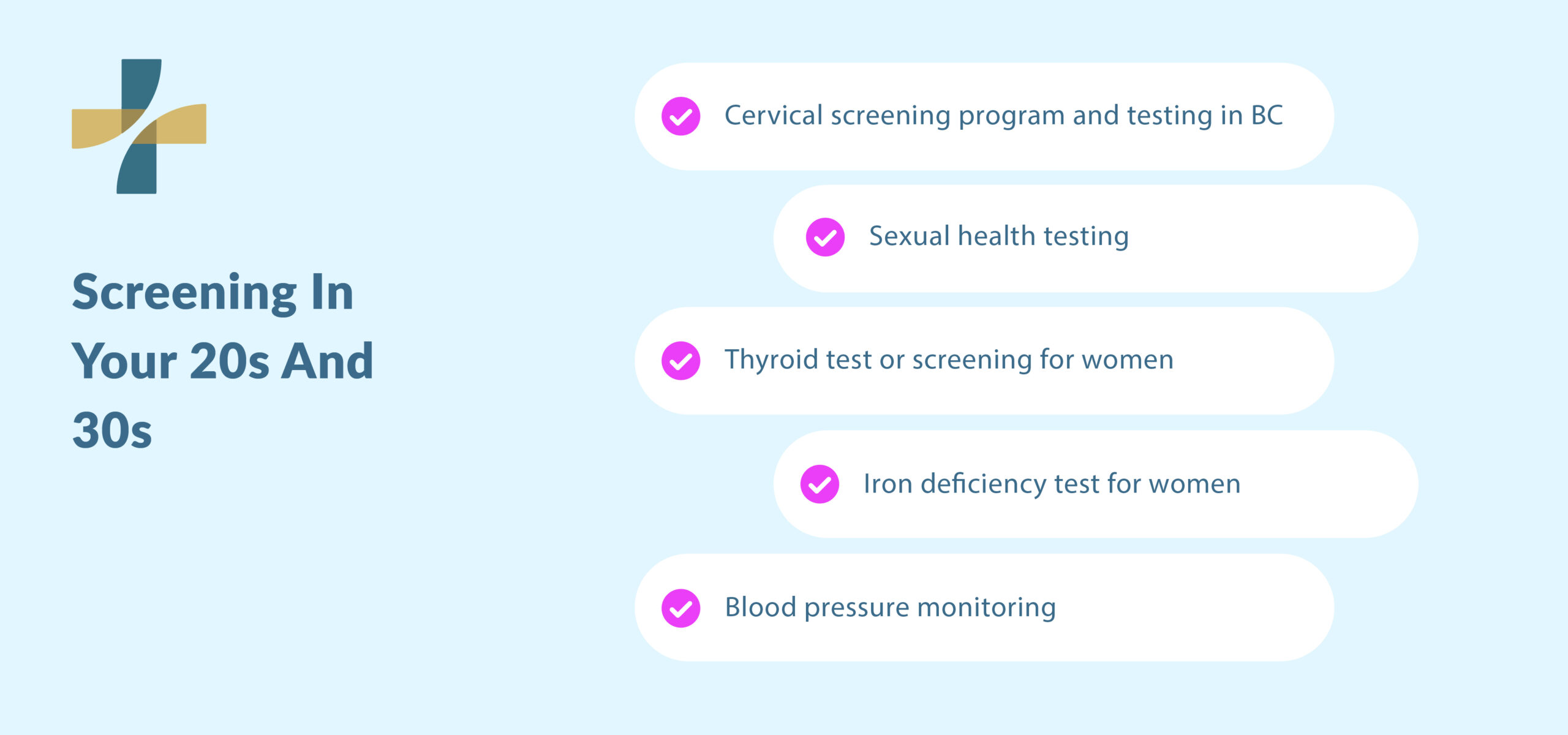 Women’s preventive health screening in your 20s and 30s